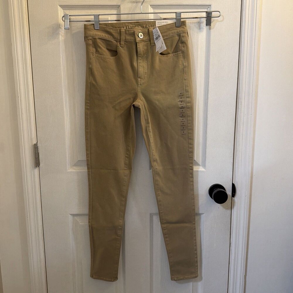 American Eagle Hi-Rise Jegging Women’s 6 Beige Tan Stretch Skinny Jeans NWT